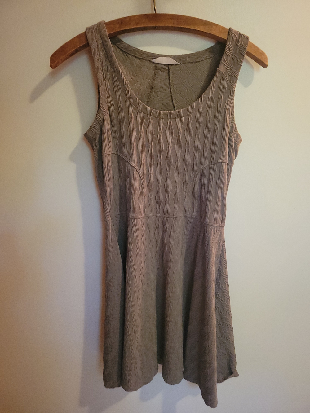 Athleta Olive Fatigue Green Fit & Flare Small Dress Textured